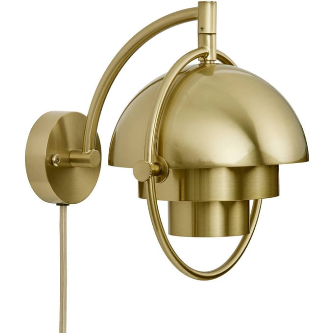 Gubi wandlamp Multi-Lite, messingkleurig, metaal, G9
