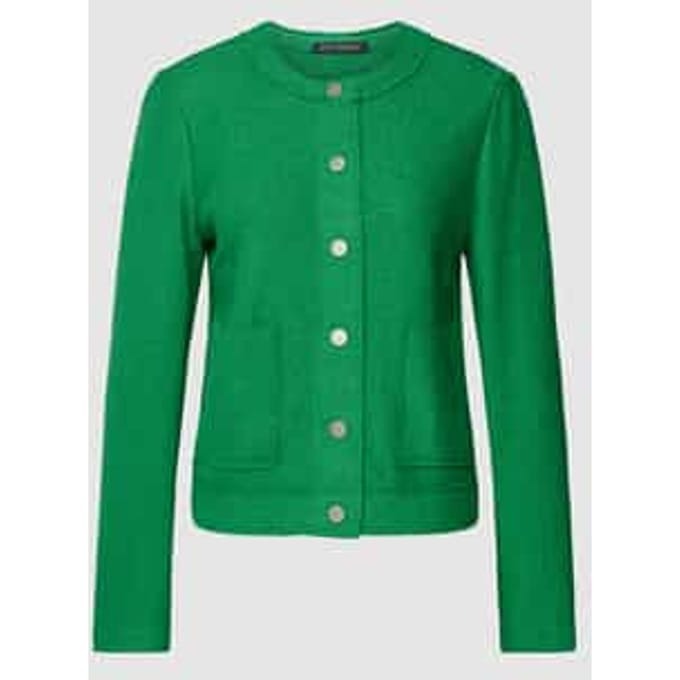 Blazer van een mix van viscose en wol in effen design