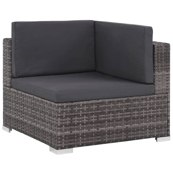vidaXL - 6-delige - Loungeset - met - kussens - poly - rattan - grijs