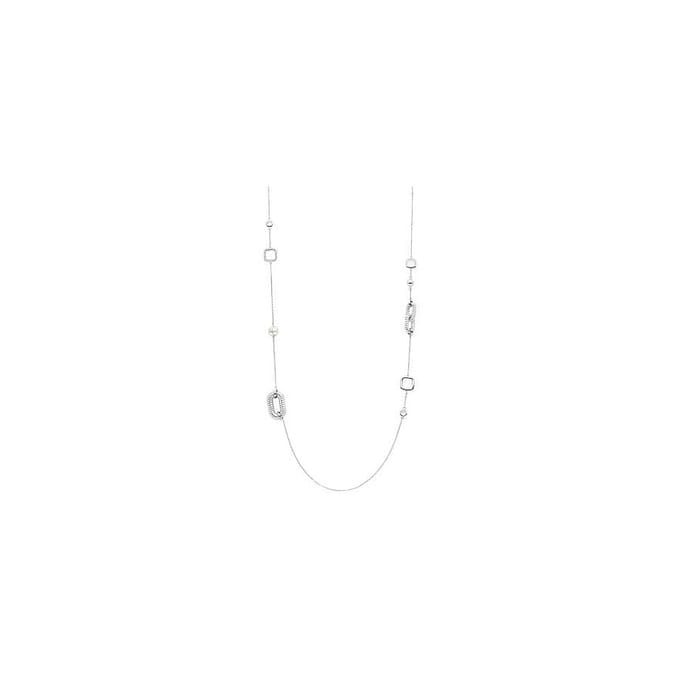 TI SENTO Dames Ketting - 925 zilver - Zirconia wit - Maat 80 - 34045ZI