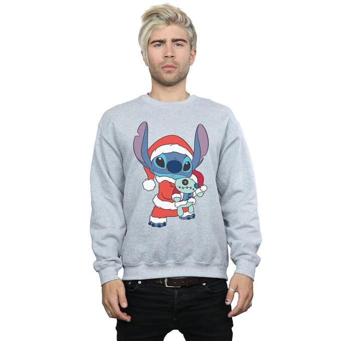 Disney Heren Lilo en Stitch Kerst Sweatshirt (Sportgrijs)