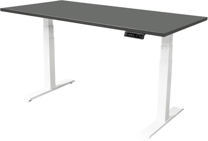 IVOL Elektrisch verstelbaar bureau 180x80 cm Dual motor - Wit met Antraciet