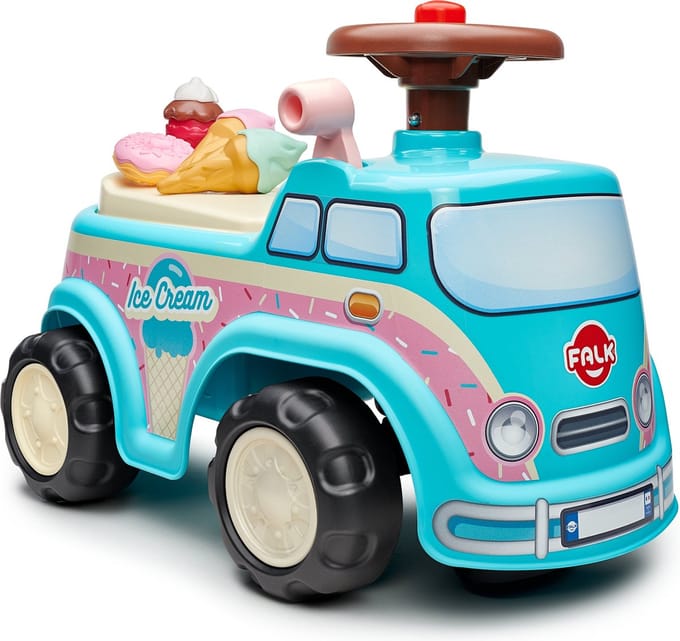 Falk Loopauto Ijscoman Loopwagen Mini Van met accessoires 1-3 jaar