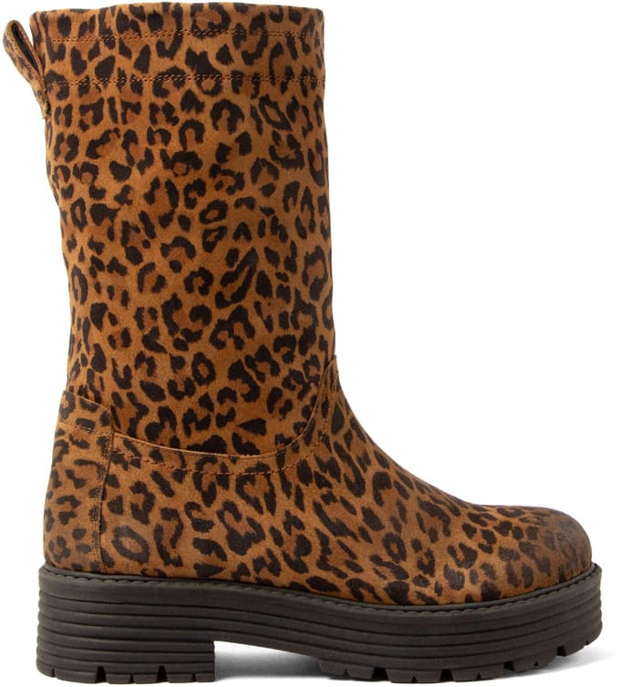 Lazamani - Jacky Dames Boots Suede Tan/Leo - Maat 41