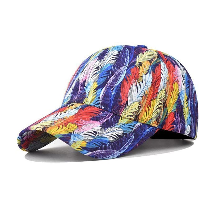 Kleurrijke Blad Baseballpet Outdoor Gepersonaliseerde Graffiti Baseballpet Adjustable pink