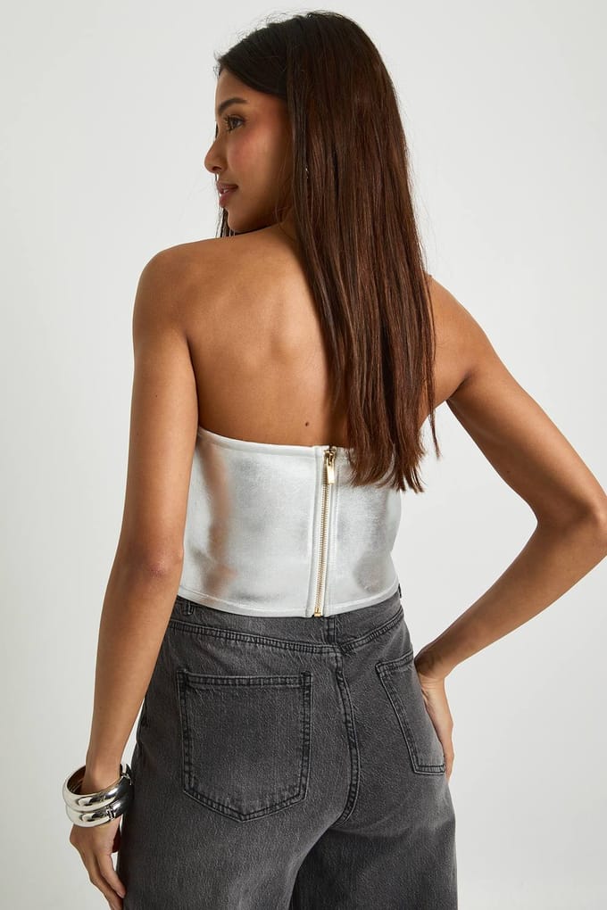 boohoo Dames Bandagendraad Detail Boven | Zilver | Maat: 36