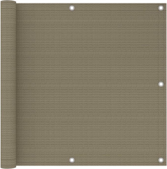 vidaXL - Balkonscherm - 90x300 - cm - HDPE - taupe