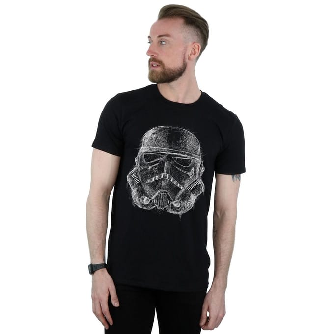 Star Wars Heren Stormtrooper Krabbelhelm T-Shirt (Zwart)