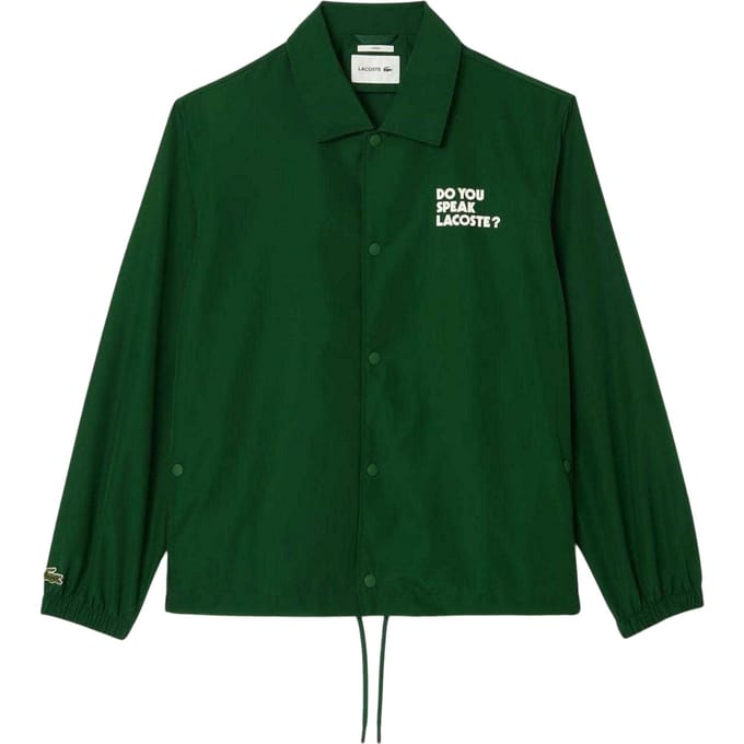 Lacoste Heren Waterafstotende Coach Jacket (Groen)