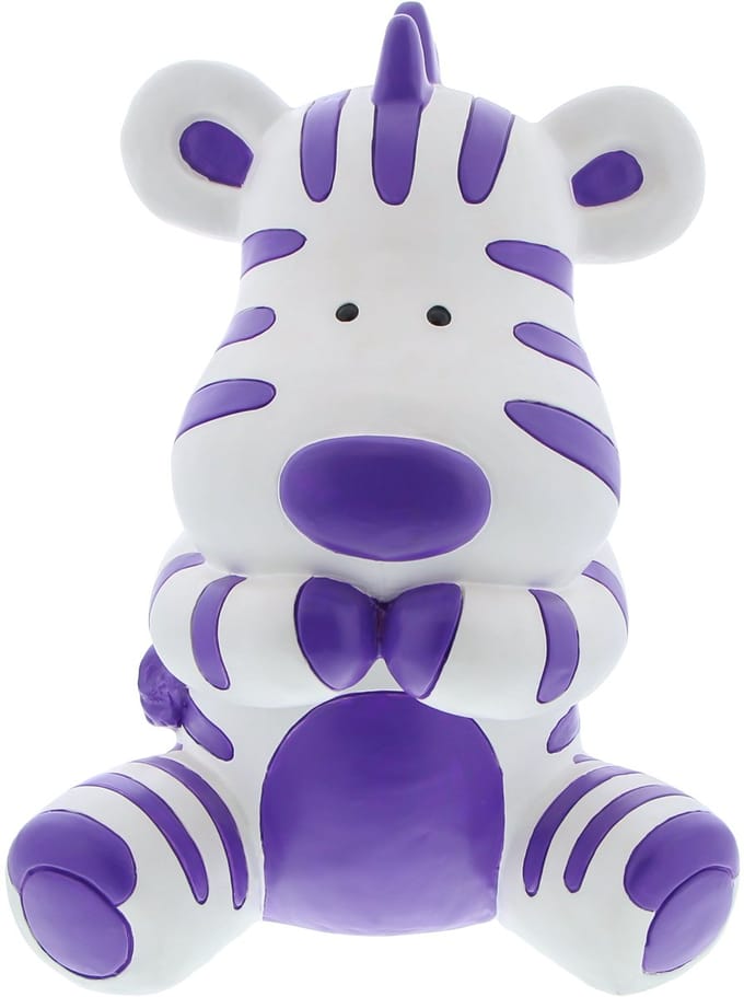 Spaarpot Zebra Punda paars-wit
