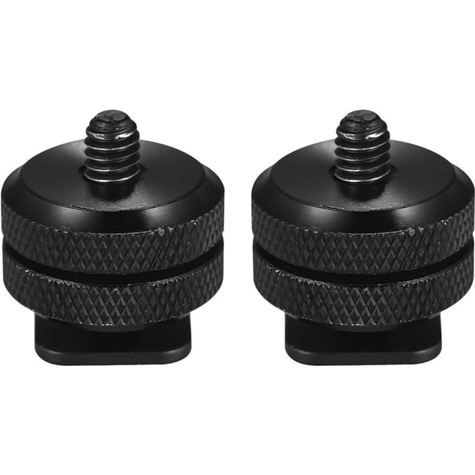 5 stks Camera Hot Shoe Mount tot 1/4  -20 Statief Schroef Adapter Flash Shoe Mount voor DSLR Camera Rig 2pcs black