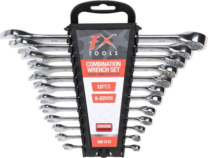 FX Tools Steekringsleutelset - 12-delig - staal - 6-22 mm