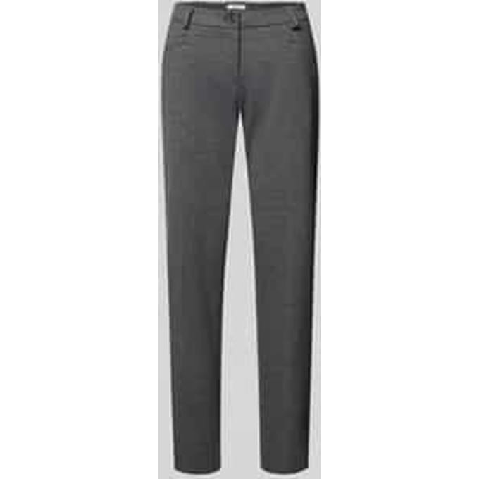 Broek met elastische band en persplooien, model 'MARON'