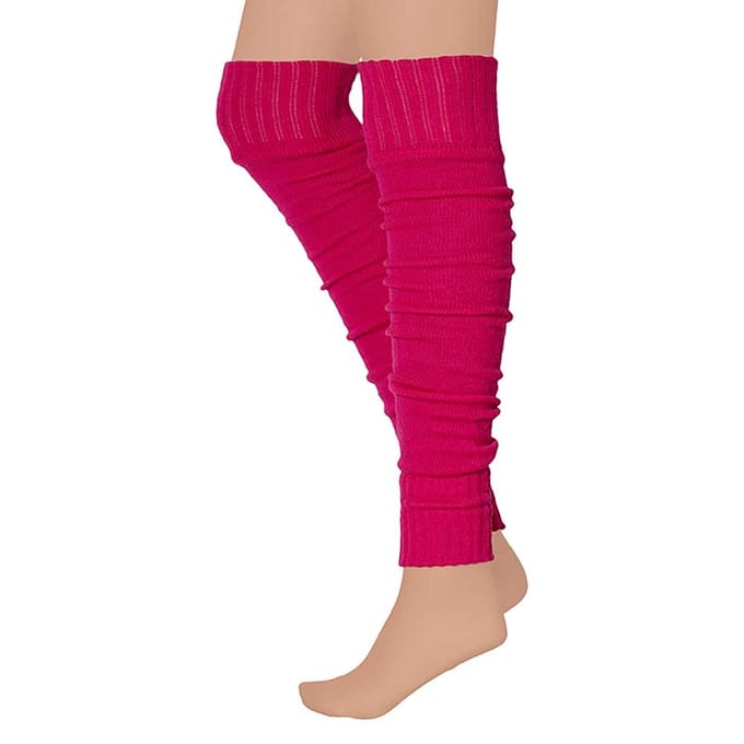 Apollo - Overknee beenwarmers - Fluor Roze - One Size - Feestkleding - Beenwarmers carnaval - Warme Beenwarmers