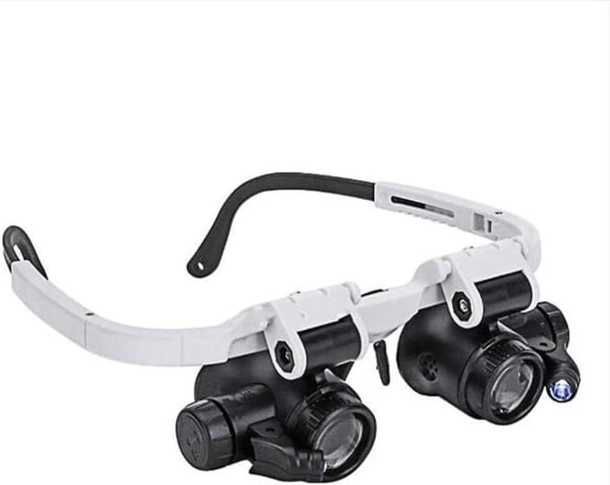 Vergrootglas 3 Lens 8X 15X 23X Beugel Hoofdband Vergrootglas Loep Bril met 2 LED Verlichting Oogvergroting Bril Vergrootglas Tool A