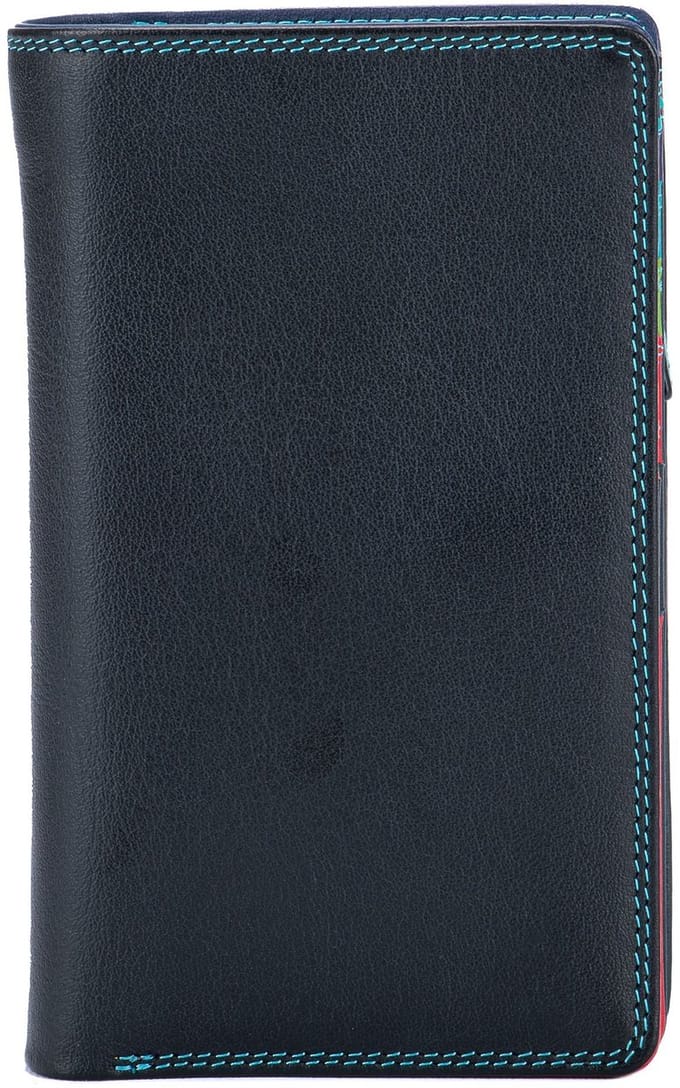 Mywalit Portemonnee RFID-bescherming Leder 8 cm - Unisex - Staand formaat - black-pace