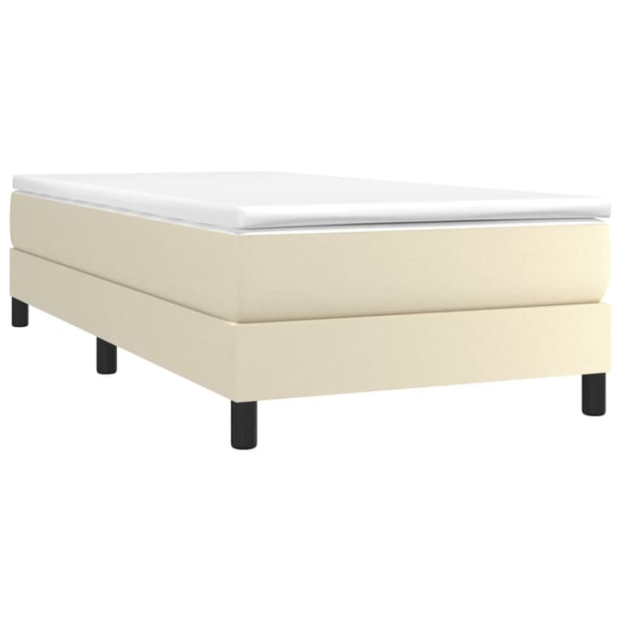 vidaXL - Boxspring - bed - kunstleer - crèmekleurig - 90x190 - cm