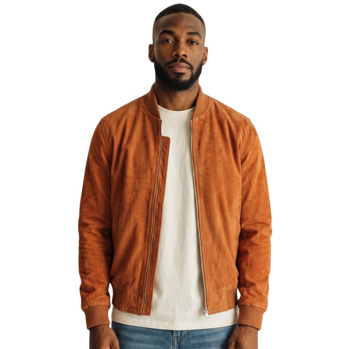 Mans Tan Goat Suede MA-1 Bomberjack-Antalya