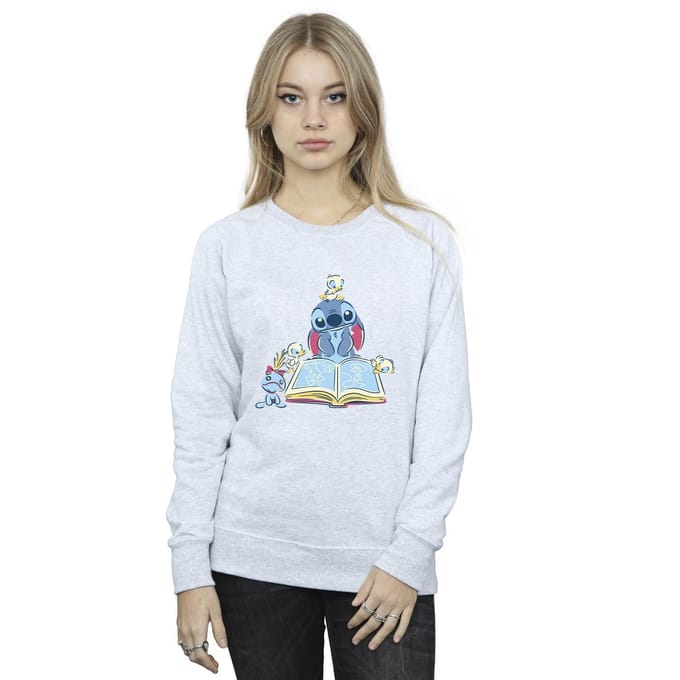 Disney Dames/Dames Lilo & Stitch Boek Lezen Sweatshirt (Sportgrijs)