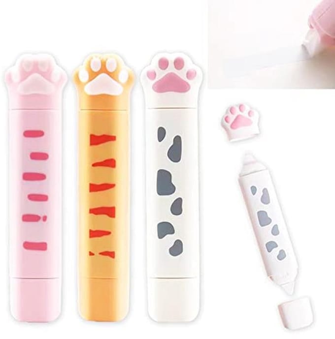 3 Stuks Draagbare Correctietape met Dubbele Kop - Kawaii School en Kantoorbenodigdheden
