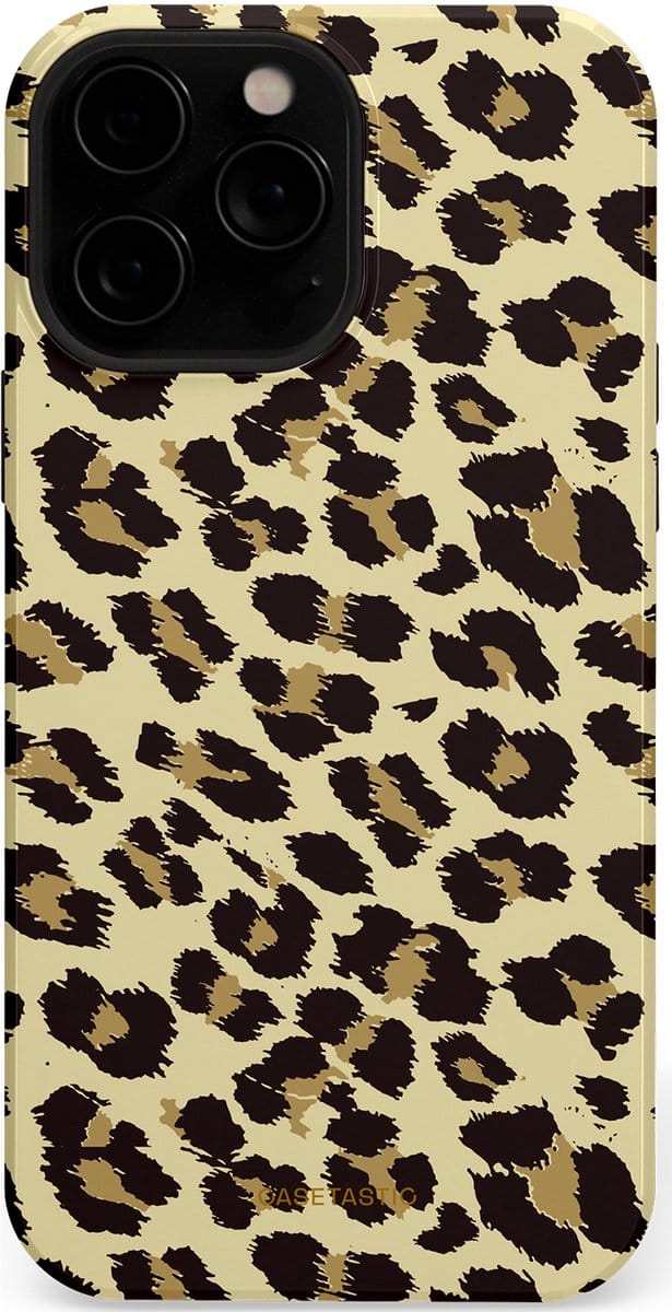 Casetastic hoesje geschikt voor Apple iPhone 13 Pro Max - MagSafe - Dubbellaagse bescherming - Speels - Fashion Case - Beige Zwart