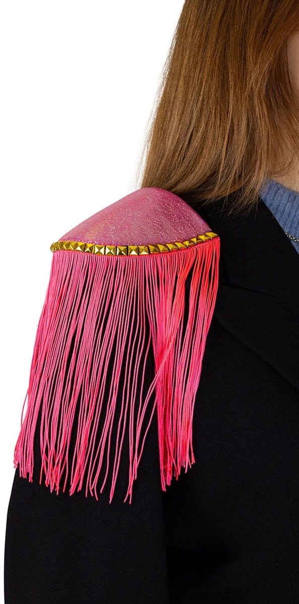 Epauletten shiny pink franjes