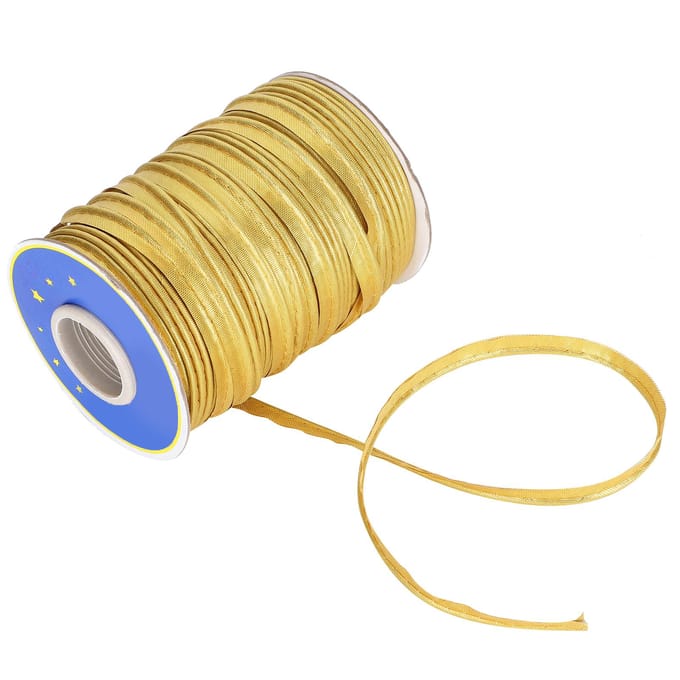 70yd Crafts Randvlechtwerk Paspelband Biasband Versieringen 1cm Breedte voor Naaien Seameren Afbinden Stikken Goud