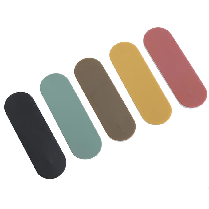 5 stuks Smartphones Stand en Vingergreep voor iPhoneAndroid met Herbruikbare Stick Siliconen Pad beige