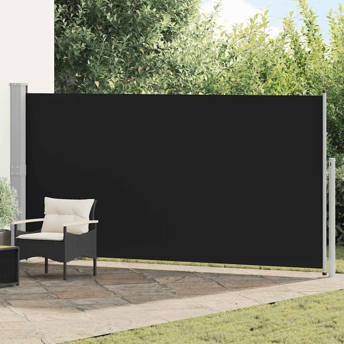 vidaXL - Windscherm - uittrekbaar - 160x514 - cm - zwart
