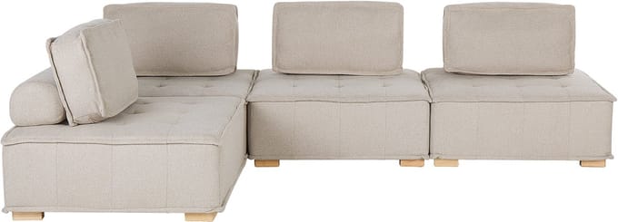 TIBRO - Hoekbank - Lichtbeige - Universeel - 300 cm - Polyester