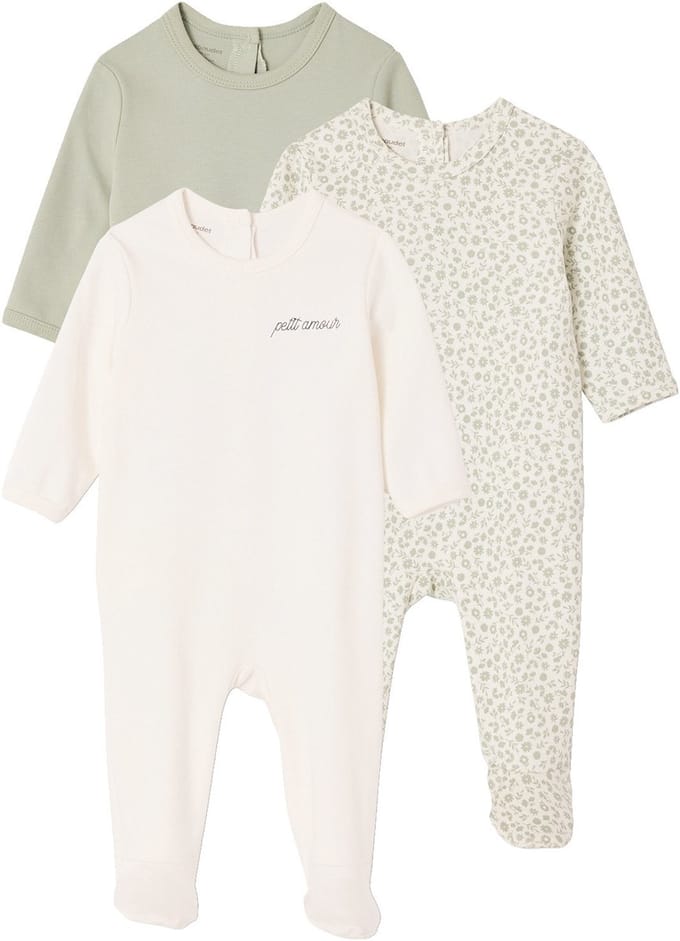 Vertbaudet Set van 3 pyjama's baby van biologisch katoen