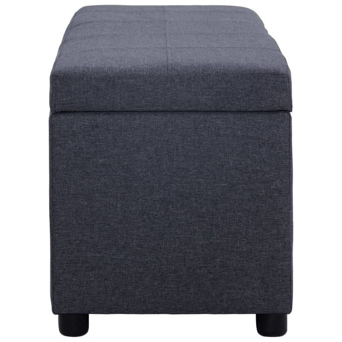 vidaXL - Bankje - met - opbergvak - 116 - cm - polyester - donkergrijs