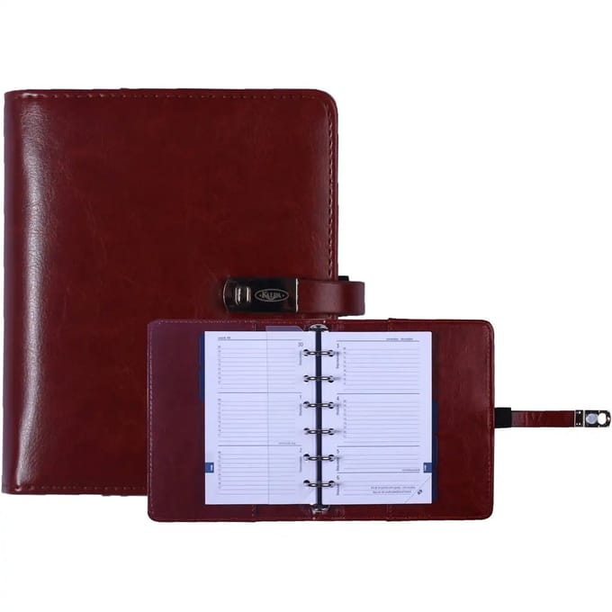 1311-40 Pocket Agenda Cognac 1 week per 2 paginas 2026-2027-2028