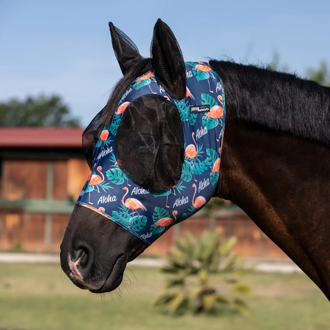 Vliegenmasker voor paard van lycra met oorkap Pro-Tech