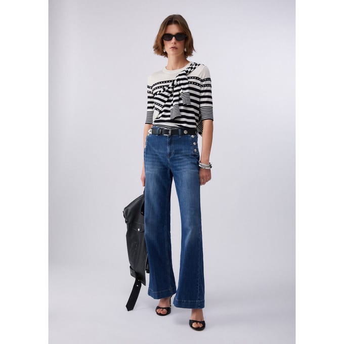 jeans taille hoge vrouw denim blauw