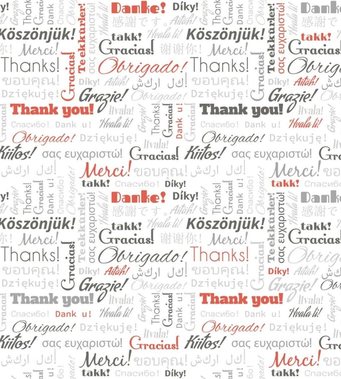 Fotobehang - Thank You 225x250cm - Vliesbehang