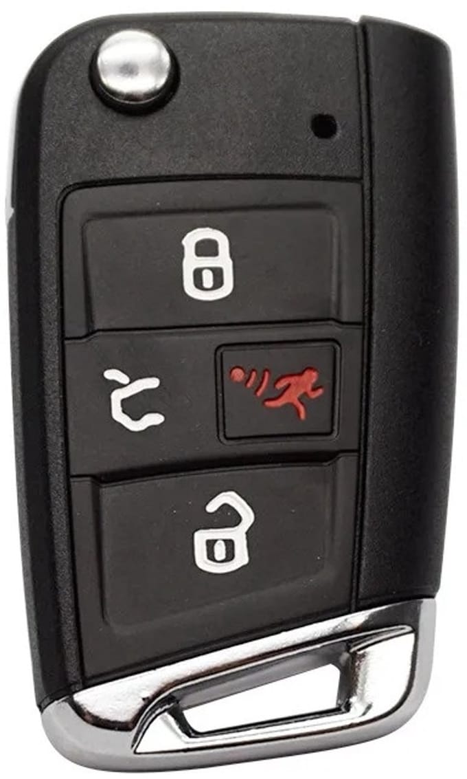XEOD Autosleutelbehuizing - sleutelbehuizing auto - sleutel - Autosleutel / Geschikt voor: Volkswagen Golf 4 knops