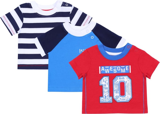Set van drie T-shirts met korte mouwen
