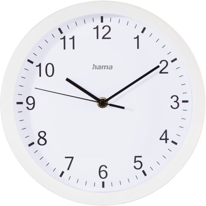 Hama 00185864 Wandklok Kwarts 25 cm x 4.00 mm Wit
