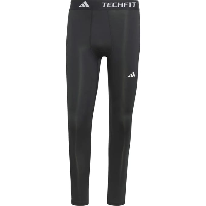 adidas Performance TECHFIT Compression Training 3-Stripes Lange Legging - Heren - Zwart