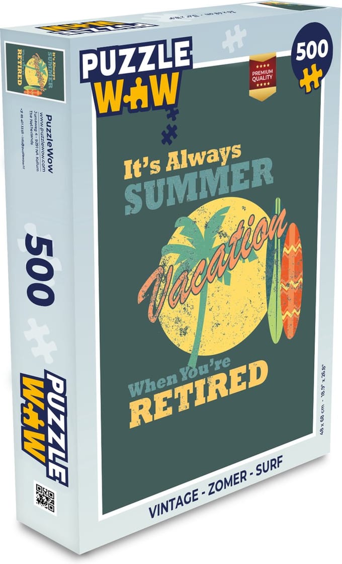 Puzzel Vintage - Zomer - Surf - Legpuzzel - Puzzel 500 stukjes
