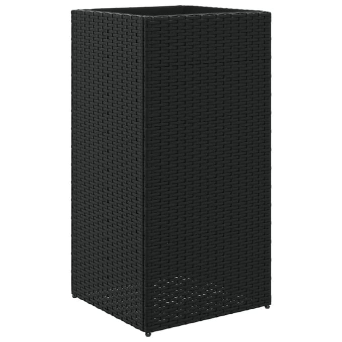 vidaXL - Plantenbak - 40x40x80 - cm - poly - rattan - zwart