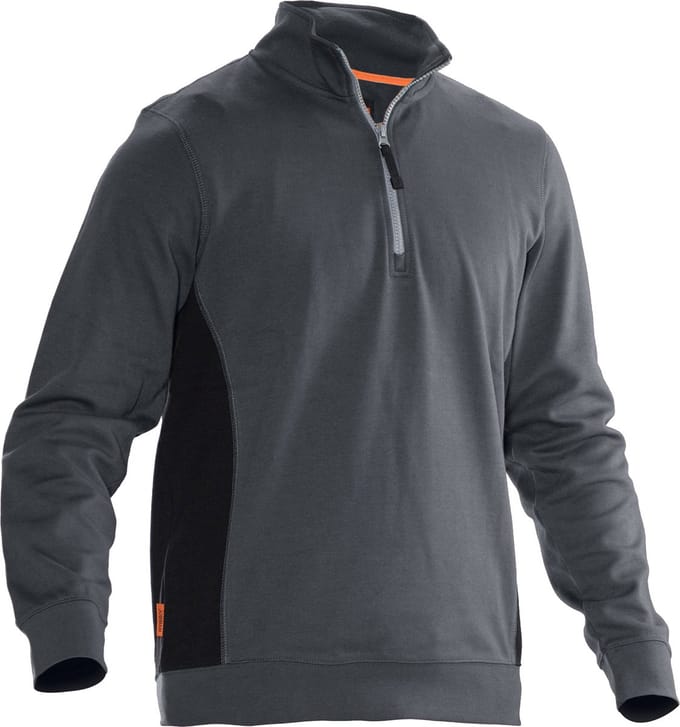 Jobman 5401 Sweatshirt met rits - Maat M - Grijs/Zwart