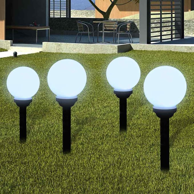 vidaXL Tuinpadlampen 4 st met grondpin LED 15 cm