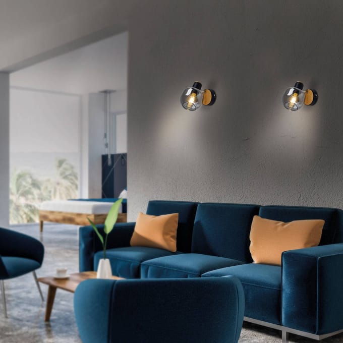 Näve Wandlamp 1350022 met rookglas, 1-lamp