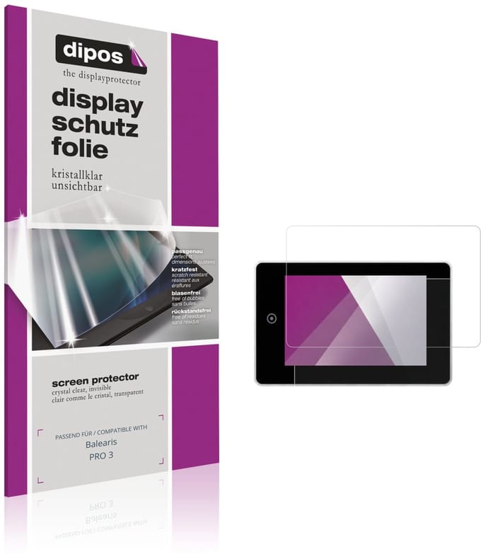 dipos – 2x Beschermfolie geschikt voor Balearis PRO 3 | Krasbestendige & heldere Screenprotector Ultra-Thin