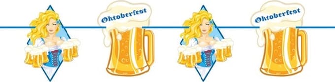 Oktoberfest/bierfeest slinger met blonde dame 10 meter - Feestartikelen versiering