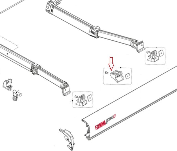 Fiamma F80S Rafter kit Lead Rail