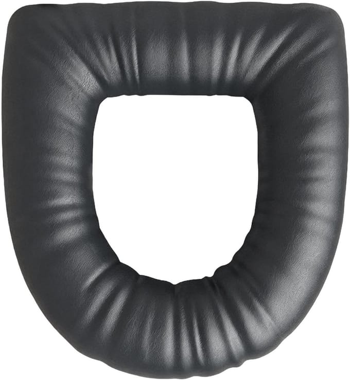 Toiletbrilhoes - WC kussen - Extra comfort - Elastisch strak passend - 40 x 38 cm - Grijs