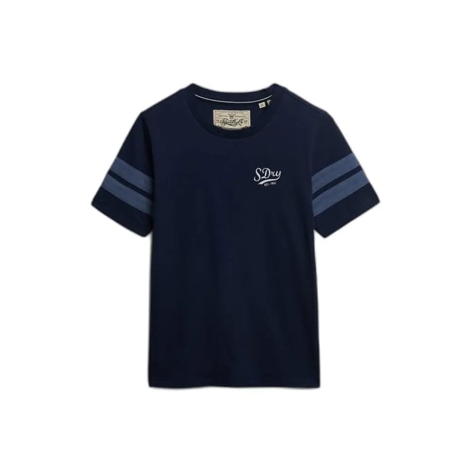 Superdry - Varsity Stripe Script T-shirt - Dames - T-shirts